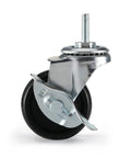 Set Of 4 Wire Shelf Caster Wheels For 0.75 Inch Post Shelving Posts, Replacement Metal Rack Castors, close-up view