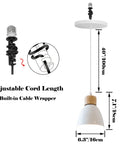 Kiven Instant Light Conversion Kit for 4/5/6inch Hole, Metal Farmhouse Lighting with adjustable cord 40 inches, size 6.3"/16cm, height 7.1"/18cm.