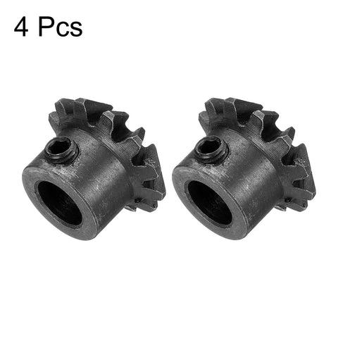 4 Pieces Bevel Gear Set 1.5 Module 1 To 1 Gear Reduction 12 Teeth Bevel Pinion With 8mm Shaft Hole 90 Degree Steering Gear