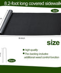 2 Pack Recycled Felt Mulch Mat Roll for Landscaping 8.2 Ft by 2 Ft Black Garden Pathway Fabric Walkway Mat with dimensions