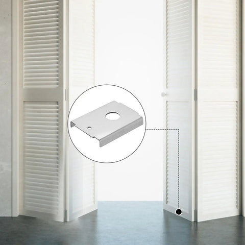 Six Pack Bifold Door Repair Brackets With Washers And Screws Heavy Duty Metal Hardware Kit For One And Three Eighths Inch Folding Pocket Closet Panels In Silver