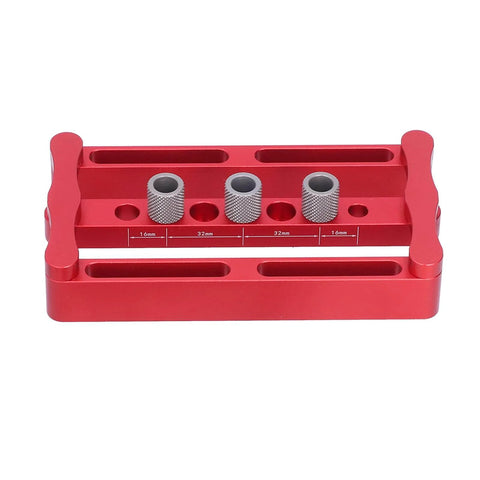 Adjustable Dowel Jig Kit With Precision Drill Bushing, anodized aluminum, front view, woodworking tool for easy hole placement.