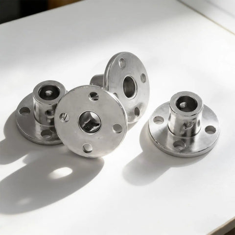 Four 6mm Flange Shaft Couplings With Set Screws And Wrench Heavy Duty Rigid Shaft Couplers For RC Cars 3D Printer Motors CNC And DIY Projects