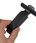 Hand holding soft close cabinet door hinge with silent dampers for kitchen cabinets, easy install replacement hinge, concealed mounting hardware.