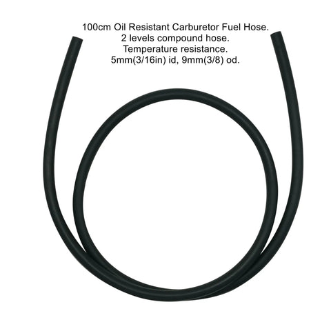 Generator Fuel Line Kit 3/16 Inch ID, 3/8 Inch OD, 39 Inch Long With 20 Clamps, shown coiled with labeled dimensions