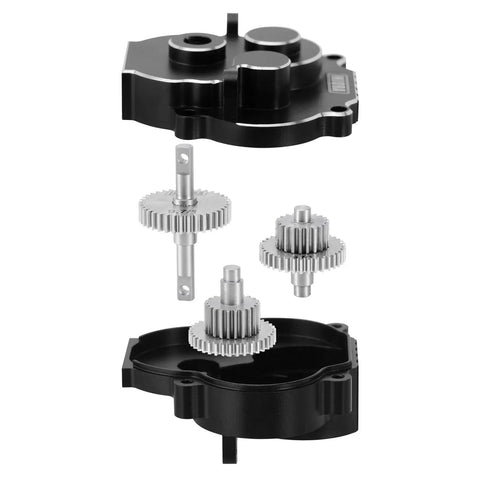 Stainless Steel 9.7 To 1 Overdrive Transmission Gear Pinion Set For 1/18 TRX4M RC Crawler Upgrade, CNC Machined, in disassembled view