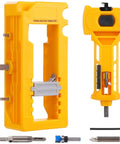 All-In-One Door Hinge And Mortise Jig Kit For Easy Lock Installation With Router Bits Self-Centering Bits And Included Screwdriver And Hex Key Adjustable Precision Template For 1/4 And 5/8 Inch Door Thicknesses