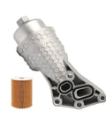 Genuine OEM Style Oil Filter Assembly 26300-3LAA0 And 26345-3LAA0 showing aluminum housing and oil filter for vehicle maintenance.