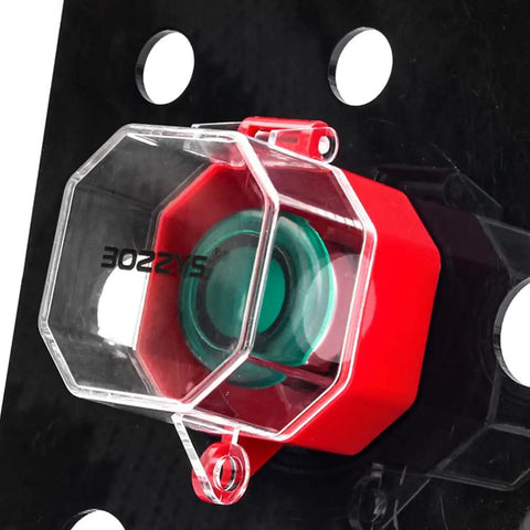Emergency Stop Push Button Switch With Transparent Protection Cover Red Stop Box Key Lock for safety on black panel
