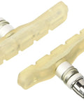 Clear Soft Compound A Brake Shoes For BMX And Mountain Bikes, durable pads, easy install, front or rear mount, set of 2, high performance