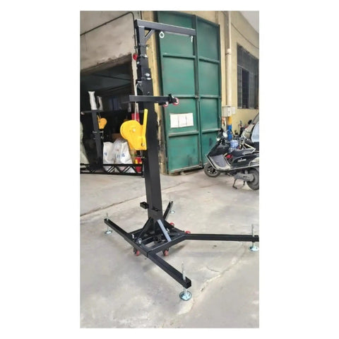 Heavy Duty Crank Lift Tower That Goes Up Without A Hassle, 660 Pound Rugged Telescopic Speaker Stand, Universal Top Plate.
