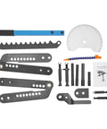 Heavy Duty Manual Pipe Bender With Precision Angle Gauge And Long Lever Handle For Smooth One Hundred Twenty Degree Bends No Sweat Tube Bending Tool For Pro Mechanics And Shop Crew accessory kit components including gauges and levers.