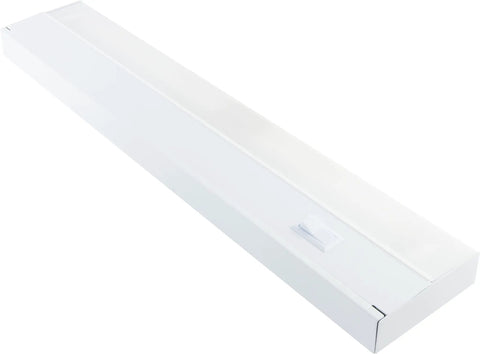 18 Inch Fluorescent Under Cabinet Light Fixture Direct Wire No Hum Flicker Free Warm White Steel Housing On Off Switch