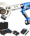 Cordless Cable Cutter With Hydraulic Power 60kN To 250kN Electric Wire Cutter, Portable Beefy Heavy Duty Cable Cutting Tool With 2 Batteries For Armored Lead Sheath Copper Aluminum Cables, Microcomputer Control Auto Pressure Detection, open with case