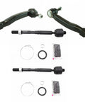 Front Inner And Outer Tie Rod End Kit 4 Piece For Steering Rack Replacement Heavy Duty Tie Rod Set For Cars Trucks And SUVs Durable Front End Components Included, 4-piece black steel steering parts