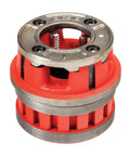 Pro Grade 1 Inch Die Head Hand Threader With Alloy Dies And 00-R Die Set for precise pipe threading, red and silver tool