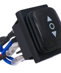 Waterproof Momentary Polarity Reverser Switch 12V DC 10A close-up with 6-pin harness for hoist crane and linear actuator