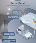 14 Pack 6 Inch Ultra Thin LED Recessed Ceiling Light With Junction Box No Fuss 5CCT Selectable 2700K 3000K 4000K 5000K 6000K Dimmable 1200LM Downlight 15W Eqv 130W ETL Listed features and components in detail chart