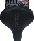 Front view of 625 Gel Bike Seat With Soft Touch Padding And Gel Inserts, Wide Comfort Design, packaging visible