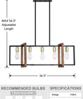 5 Light Gold Chandelier For Kitchen Island And Dining Room Boss Farmhouse Rustic Hand Painted Beech Wood Lantern Cage Frame With Black Finish Hallway And Bedroom Ready Rustic Modern Lighting Fixture, measuring 34.5 inches with adjustable height.