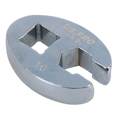 Top Shelf 10mm Crowfoot Wrench 3 8 Inch Drive Metric Spanner slick fitting adapter with chrome finish for torque wrenches.