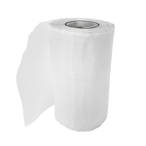 Roll of Fiberglass Cloth Tape For Repairs And Reinforcement, 6 oz, 8 inch wide by 50 yards, mesh joint plain weave, white