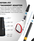 Universal Vacuum Hose Adapter Kit Quick Connect Reducer Set with various hose sizes and attachments displayed.