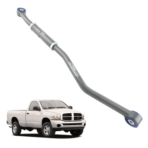 Front Adjustable Track Bar For Dodge Ram 2500 3500 2003-2013, Fits 2-6 Inch Lift, Eye To Eye Length 39.37 To 43.31 Inches, Quick Adjust For On Road And Off Road, Helps Fix Death Wobble By Centering Axle mounted on Ram truck