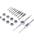 Tap Die Set With Tool Steel Threading Kit For DIY Car Repair And Model Processing Built Tough Cast Iron And Aluminum Tapping Power Tools For Mechanical Transmission And Thread Cutting Projects, 20-piece set