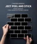 Hands holding Subway Style Peel And Stick Tiles For Kitchen Backsplash 12 Inch By 12 Inch Thicker Version With 2mm To 2.5mm Thickness