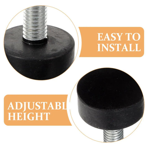 Close-up of screw-in design of 4 Pack Adjustable Rubber Feet for Furniture With Screw In Design Heavy Duty Non Slip Table Leg Levelers