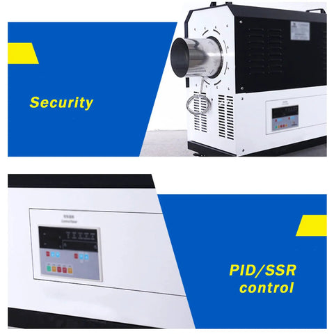 2KW Industrial Hot Air Blower And High Power Heater With Digital PID Temperature Control and Auto Overheat Safety for Heavy Duty Shop, showing PID control panel and security features.