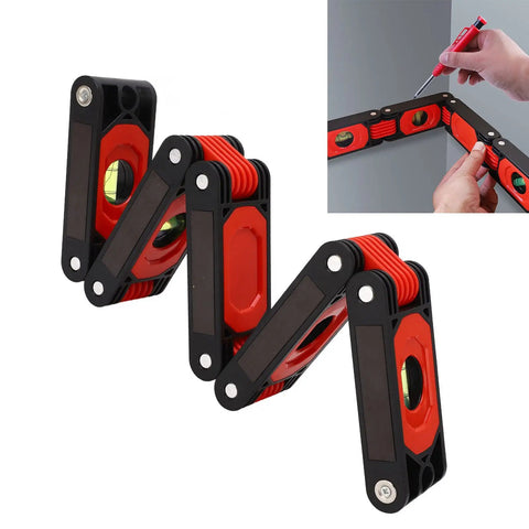Schimer Foldable Spirit Level Ruler with 4 Bubbles Magnetic Design High Accuracy for DIY Projects Home Decoration 600Mm in a folded position.
