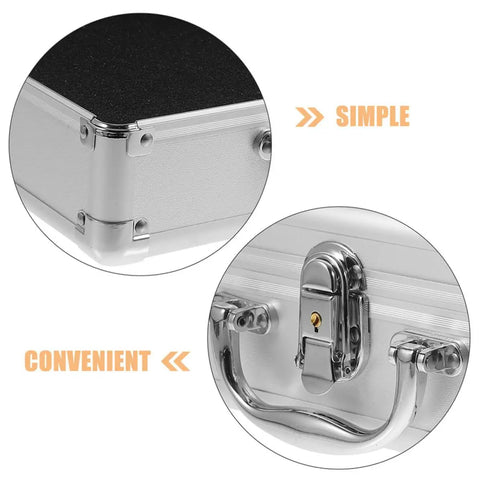 Tough As Nails Aluminum Storage Case With Secure Snap Latch And Plush Foam Padding For Guarding Cameras Cosmetic Kits And Power Tools On Weekend Getaways While Rolling Out close-up of sturdy aluminum latches and corners
