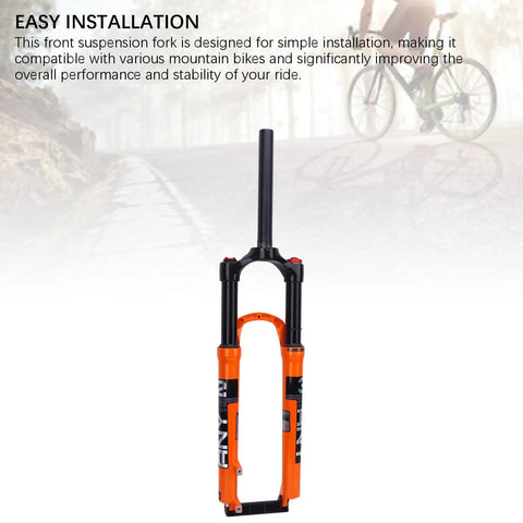 Mountain Bike Front Suspension Fork 27.5 Inch Air Suspension Magnesium Alloy Damping System Orange Trail Ready Lightweight Shock