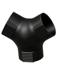 Essential Y Splitter Dust Collector Adapter Compatible With Rigid 2.5 Inch Hose And Vacuum Line Effortlessly Branch One Suction Source Into Two Dedicated Tool Ports featuring a black PETG CF plastic design.