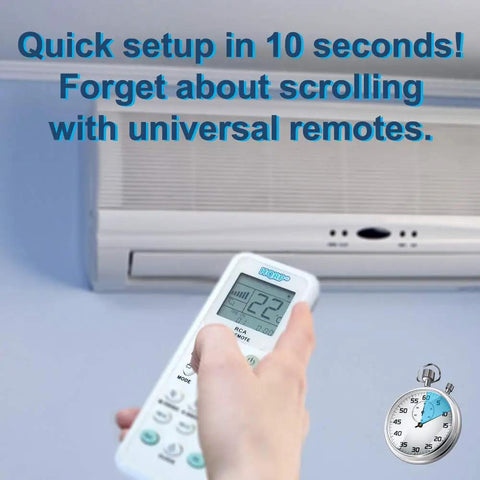 Heavy Hitter Universal Air Conditioner Remote Control With Large Lcd Screen And Instant Code Search Featuring Built In Clock Timers Fahrenheit Toggle Plus Totally Hassle Free Pairing For Serious Chill