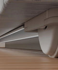 Close-up of Soft Close Concealed Door Hardware Kit With Hidden Sliding Track For 31 To 43 Inch Doors, showing floor guide system.