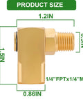 Two Pack One Quarter Inch NPT Brass Swivel Joint 90 Degree Elbow For Air Hose Reels Female To Male Threads High Pressure Up To 5000 PSI Includes Teflon Tape For Leak Free Connection, 1/4 FPT x 1/4 MPT size