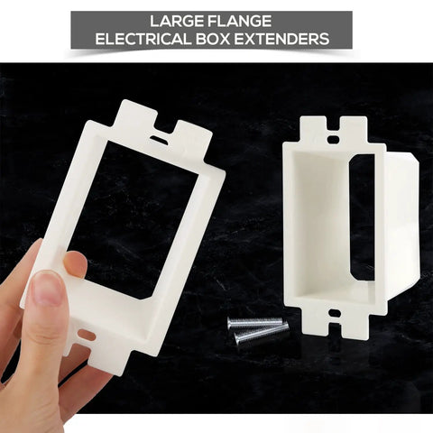 Five Pack 1 Gang Electrical Outlet Box Extenders With Ten Screws White High Temperature PA Material For Fire Resistant Easy Install