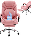 Comfy Reclining Office Chair With Footrest For Women, Wide Seat Big Tall Ergonomic Gaming Desk Chair, 500lb Plus Size Recliner