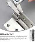 Measuring Self-Closing Stainless Steel Door Hinges Set 2-Pack, Quiet Heavy-Duty Hardware, Rust-Resistant Silver, Smooth Operation