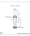 Technical drawing of Mega Flush Trim Router Bit Set With Carbide Tips, Heavy Duty CNC Machined Steel, detailed dimensions.