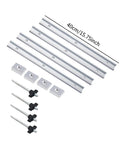 Heavy Duty T Track Knob Kit For T Slot Miter Track Jig For A Universal Workbench Beefy Woodworking Jigs And Fixtures Utility Multifunctional Sturdy Silver Finish, showing aluminum alloy tracks and knobs