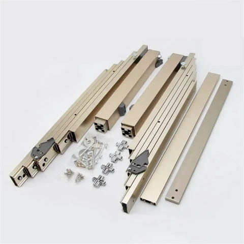 Full Extension Drawer Slides With Hidden Folding Table Rails And Heavy Duty Aluminum Hardware for quick cabinet storage.