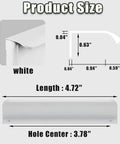 Diagram showing dimensions of 12 Pack Self Adhesive Edge Finger Tab Pulls For Cabinets And Drawers, Aluminum Alloy Concealed Drawer Pulls, Easy To Install Slick Cabinet Handles, Durable Silver Finish, 4.72 Inch Overall Length, Rust Resistant, Modern Kitchen Upgrade.