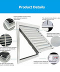 Heavy Duty Aluminum Alloy Louvered Air Return Vent Cover With Waterproof Ceiling Wall Grill And No Sweat Filter Removal For Smooth Home Climate Control And Zero Drama Basement Setup, detailed view of the aluminum structure and features.