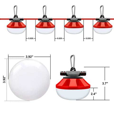 Diagram of 100 Foot LED Construction String Lights With Ten High Lumen Bulbs, Industrial Grade, Weatherproof And Linkable