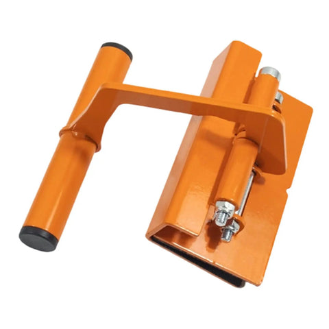 Rock Solid Heavy Duty Lifter Tool For DIY Pros And Construction Crews Auto Adjusting Jaw Works From 11 Mm To 21 Mm Fits Any Slab Easy Grip Handle Handles Up To 330 Pounds No Sweat Needed, orange lifting tool with grips.