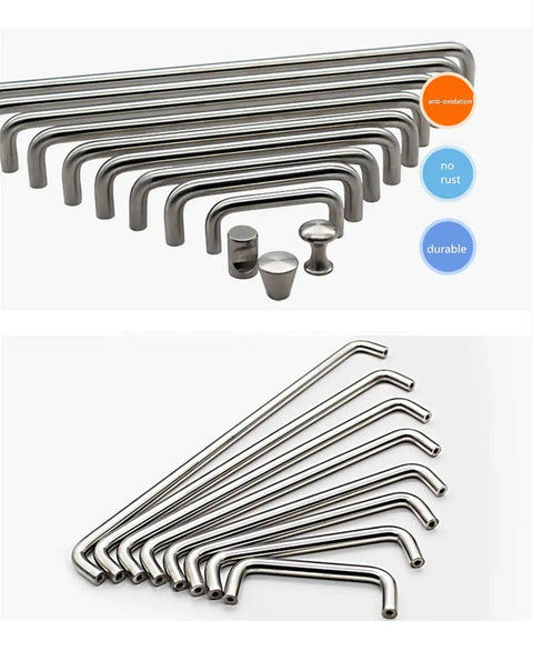 Brushed Metal Kitchen Cabinet Pulls and Drawer Handles Set 90mm Center to Center Sleek Bow Bar Door Knobs for Cupboards and Dressers